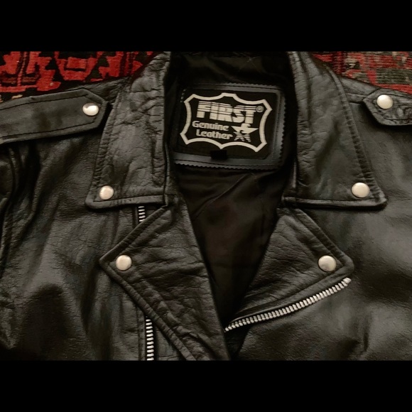 First Genuine Leather Vintage Motorcycle Jacket - Picture 2 of 8